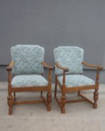 Kreslo  drevené  -  šedo -  modré – Obrázok 2