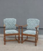 Kreslo  drevené  -  šedo -  modré