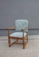 Kreslo  drevené  -  šedo -  modré – Obrázok 3