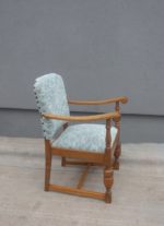 Kreslo  drevené  -  šedo -  modré – Obrázok 5