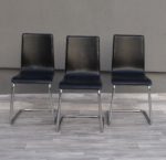 Stolička  kožená  -  čierna – Obrázok 2