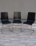 Stolička  kožená  -  čierna