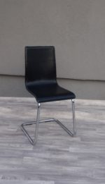 Stolička  kožená  -  čierna – Obrázok 3