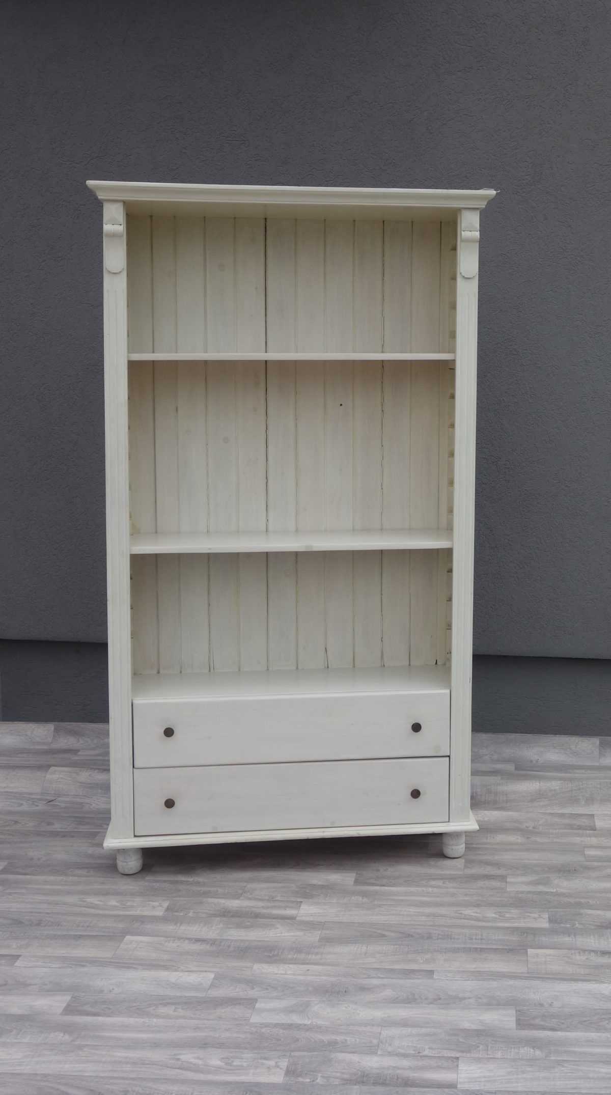 Regál  biely  s  2  šuplíkmi – Obrázok 2