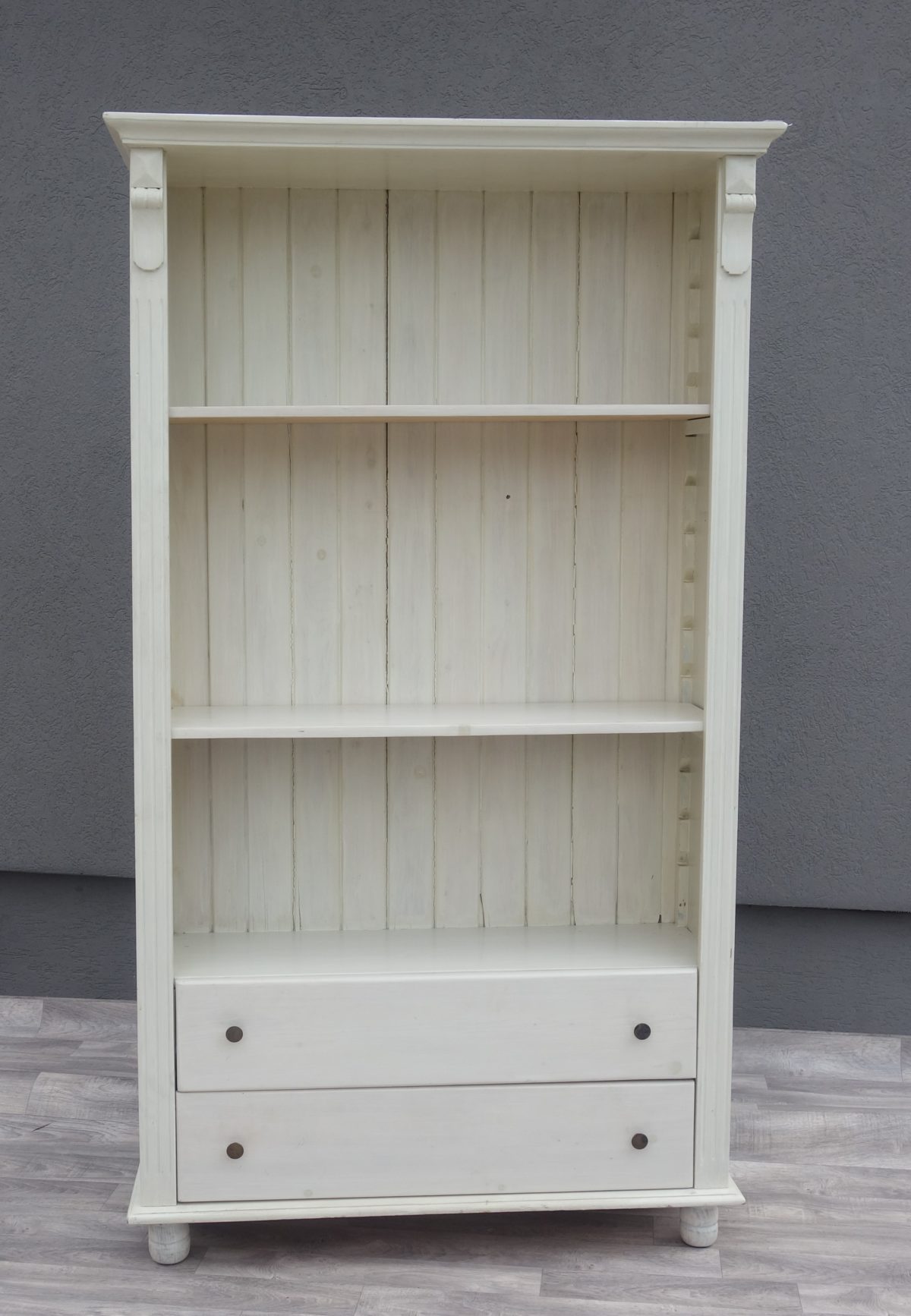 Regál  biely  s  2  šuplíkmi – Obrázok 3