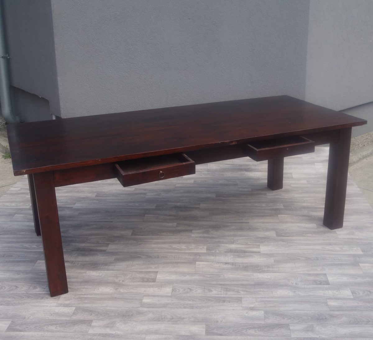 Stôl  jedálenský  teakový  s  2  šuplíkmi – Obrázok 2