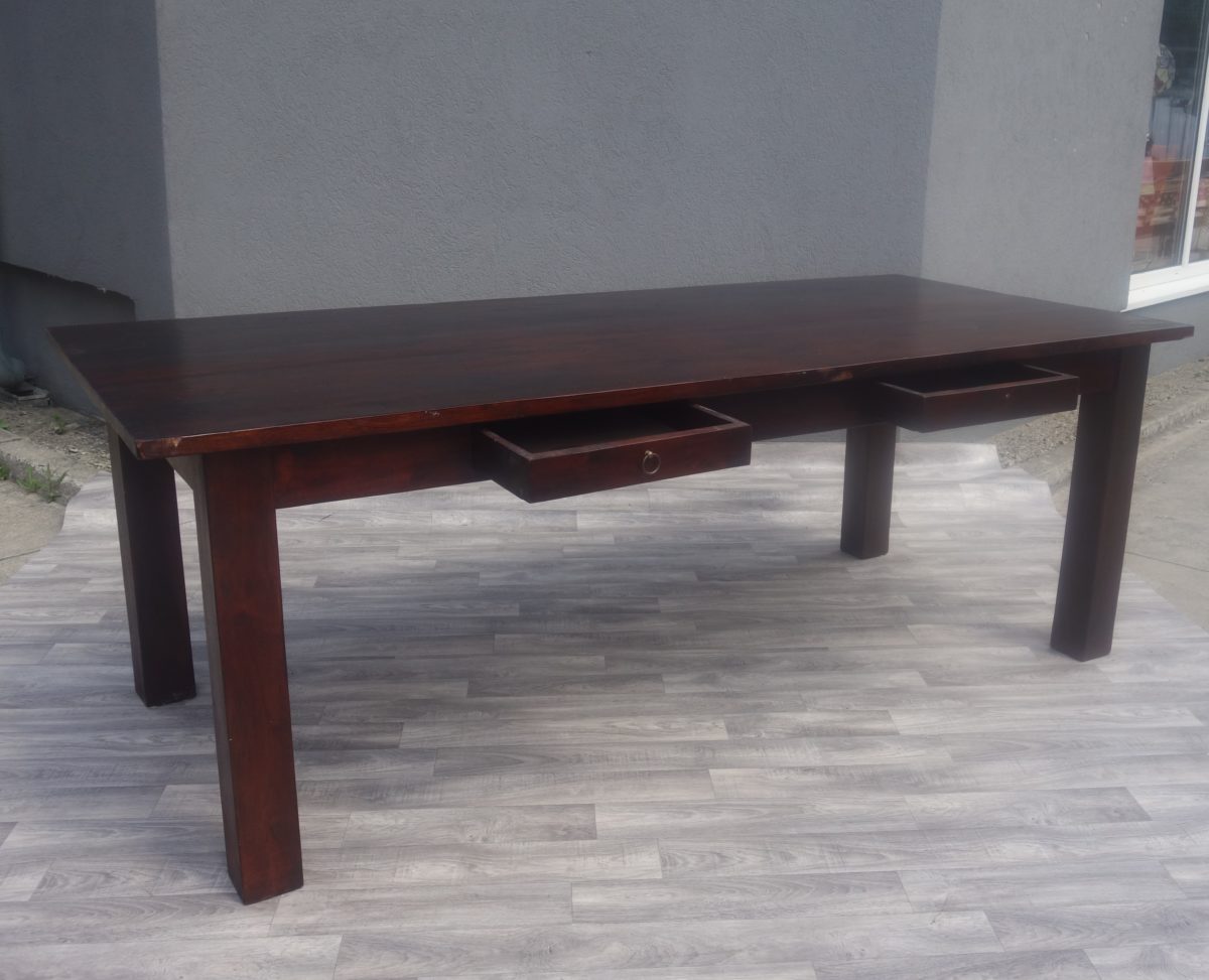 Stôl  jedálenský  teakový  s  2  šuplíkmi – Obrázok 3