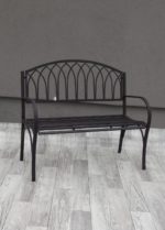 Lavička  záhradná  kovová  -  čierna – Obrázok 2