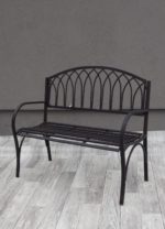 Lavička  záhradná  kovová  -  čierna – Obrázok 3