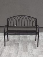 Lavička  záhradná  kovová  -  čierna – Obrázok 4