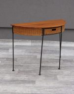 Stolík   polkruhový   s   ratanom – Obrázok 4