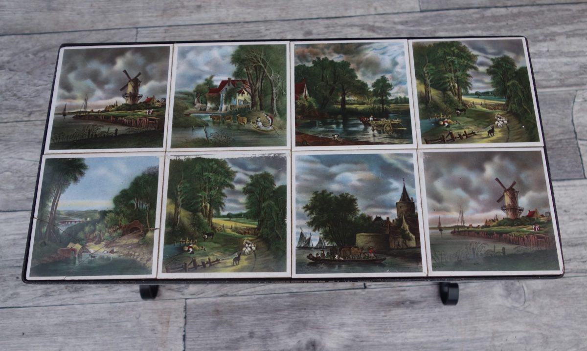 Stolík   vintage   s   dlaždicami – Obrázok 4