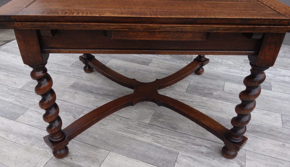 Stôl   starožitný   rozkladací   dubový – Obrázok 5