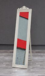 Zrkadlo   biele   stojanové