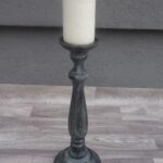 Svietnik   drevený   -   sivý