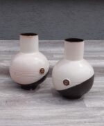 Váza   keramická   –   ružovo   –   tmavo   hnedá   –   26   cm