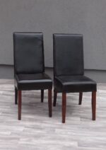 Set   čiernych   kožených   stoličiek   (  2  ks  )