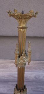 Svietnik   kostolný   neogotický    pozlátený – Obrázok 3