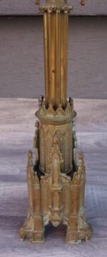 Svietnik   kostolný   neogotický    pozlátený – Obrázok 4