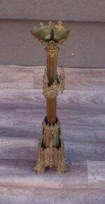 Svietnik   kostolný   neogotický    pozlátený – Obrázok 6