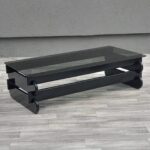 Stolík   dizajnový   čierny  so  sklom