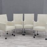 Set   bielych   kresiel   na   kolieskách  -  (  4  ks  )