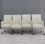 Set   bielych   kresiel   na   kolieskách  -  (  4  ks  ) – Obrázok 2