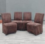 Set   kresiel   na   kolieskach   -   hnedé  -  (  4  KS  )