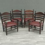 Set   nízkych   stoličiek   s   rebríkovým   operadlom