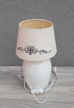 Lampa   keramická    stolná   s    textilným    tienidlom – Obrázok 2