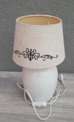 Lampa   keramická    stolná   s    textilným    tienidlom – Obrázok 3