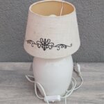 Lampa   keramická    stolná   s    textilným    tienidlom
