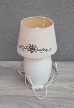 Lampa   keramická    stolná   s    textilným    tienidlom