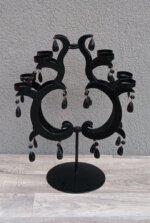 Svietnik     čierny    dekoratívny – Obrázok 2