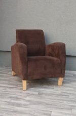 Kreslo    tmavohnedé    čalúnené – Obrázok 2