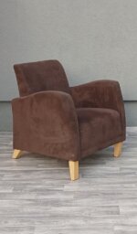 Kreslo    tmavohnedé    čalúnené – Obrázok 4