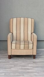 Kreslo    pruhované    hnedo    -    béžové – Obrázok 3