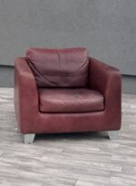 Kreslo    kožené   bordové – Obrázok 3