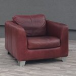 Kreslo    kožené   bordové