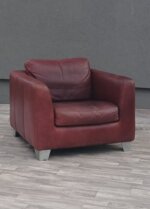 Kreslo    kožené   bordové