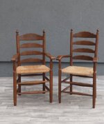 Set    kresiel   starožitných    dubových    s    rebríkovým    operadlom – Obrázok 3