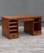 Stôl    písací    starožitný   roletový – Obrázok 3