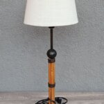 Lampa    stolná    bambusová    s   kovovými    prvkami