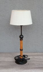 Lampa    stolná    bambusová    s   kovovými    prvkami