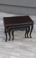 Set    3    hniezdnych    rustikálnych   stolíkov – Obrázok 5