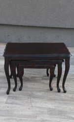 Set    3    hniezdnych    rustikálnych   stolíkov – Obrázok 6