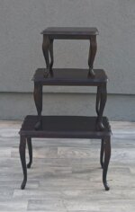 Set    3    hniezdnych    rustikálnych   stolíkov – Obrázok 2