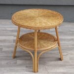 Stolík    ratanový    príručný    s    dvoma   úrovňami