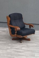 Kreslo    rustikálne    otočné    z    masívneho   dubu – Obrázok 3