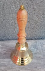 Zvonček    ručný   s    drevenou    rúčkou – Obrázok 2